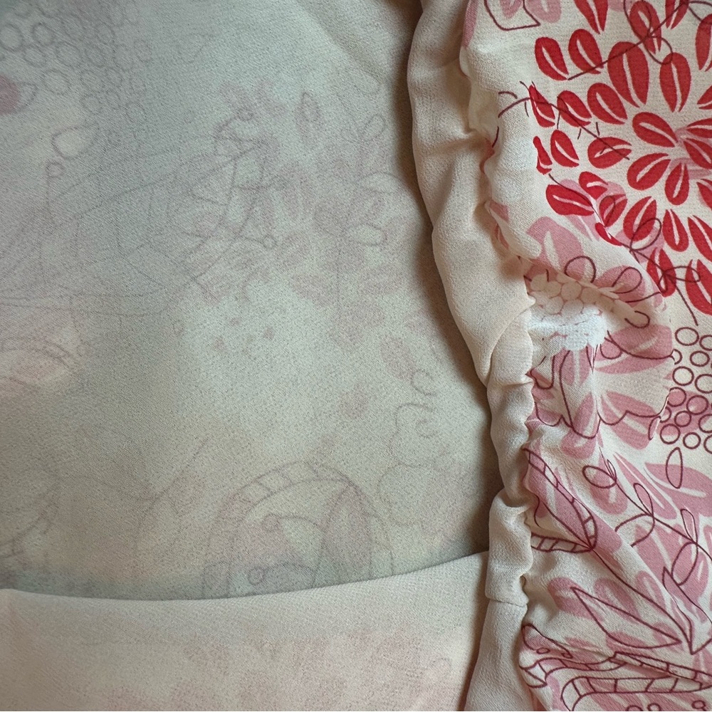 Max Studio Floral Sleeveless Tie-Neck Blouse | Pink & White - Picture 9 of 9